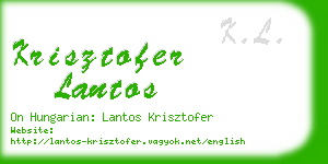 krisztofer lantos business card